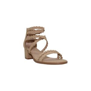 JOURNEE COLLECTION Womens Brown Jasiri Round Toe Block Heel Sandals 5.5 M